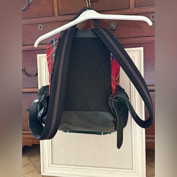 Vintage Burberry patchwork tartan rucksack backpack with leather details NWOT - Picture 2 of 16